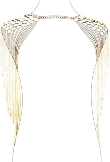 Sensual Alloy Shoulder Body Chain with Square Design for Women's Bridal and Evening Wear