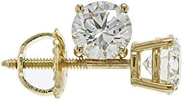 IGI Certified 14k Gold Lab-Grown Diamond Stud Earrings (I-J Color, VS2-SI1 Clarity)