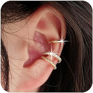 Ear Cuff Earrings for Women Cubic Zirconia Hoop Huggie Ear Cuffs for Women Non Piercing for Girls