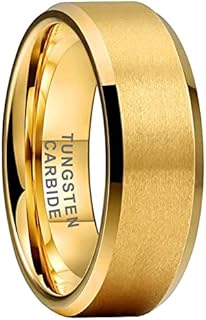 6mm 8mm Tungsten Rings for Men Women Fashion Engagement Wedding Bands Matte Finish Beveled Edges Comfort Fit