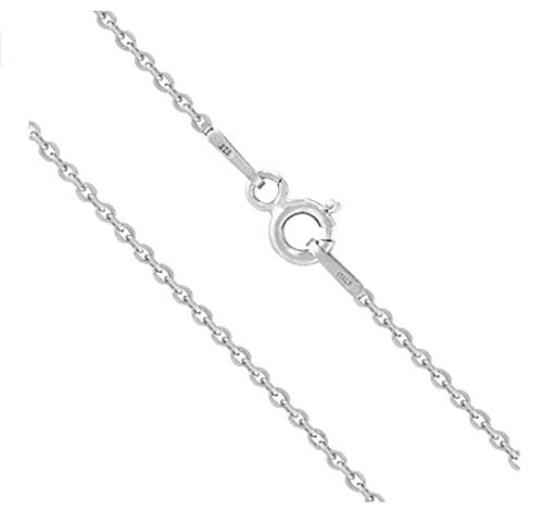Adabele Authentic Sterling Silver 1mm 1.3mm Flat Cable Chain Necklace Tarnish Resistant Hypoallergenic Nickel Free Women Men Jewelry Made In Italy (16 inch - 26 inch)