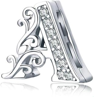 MEETCCY 925 Sterling Silver Reflexions Bracelet for Women Mesh Bracelet Clip Beads & Safe Chain.Birthday Christmas for Friends Mothers Wife and Daughters (Letter A Charm)