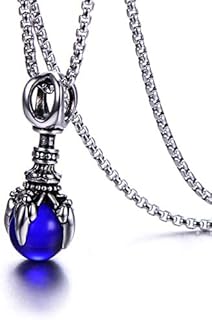Stainless Steel Dragon Claw Crystal Ball Pendant Necklace with Durable Rolo Chain, Lobster Clasp - Punk & Gothic Statement Jewelry