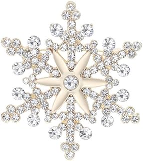 Elegant Pin-Type Zinc Alloy Snowflake Brooch for Women and Girls - Versatile Festive Accessory and Ideal Gift