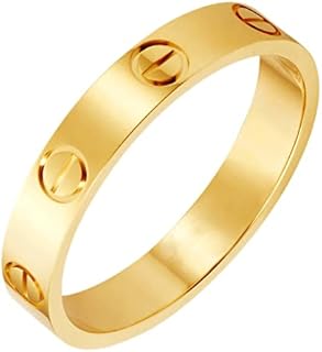 Love Rings Titanium Steel Promise Best Gifts for Men Women Girls Wedding Engagement Valentine's Day Mother's Day Father's Day SIZE GOLD 9