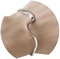 FUTIMELY Silver Bangle Bracelet for Women Wave Beach Bracelet Adjustable Open Cuff Bangle Bracelet for Girls Stainless Steel Bracelet