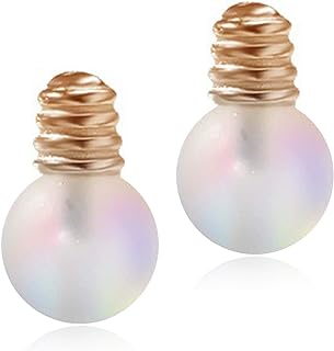 ANDPAI Unique Personalized Funny Color Matte Light Bulb Stud Earrings for Women Girls Statement Jewelry Gifts