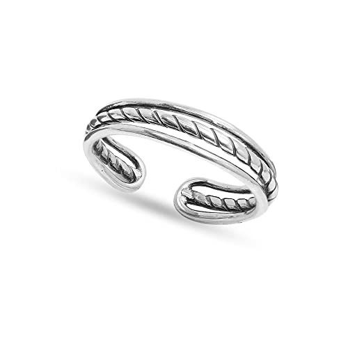 LeCalla 925 Sterling Silver Minimalist Toe Rings for Gifting Simple Open Adjustable Toe Band Ring for Women