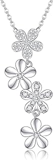 Daisy Necklace 925 Sterling Silver Daisy Pendant Necklaces Jewelry Anniversary Birthday Gifts for Women Girls