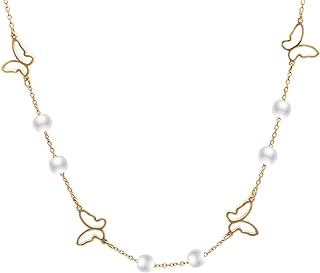 Gold Pearl Choker Necklace for Women Small Pearl Bead Chain Necklace Wedding Jewelry Gifts