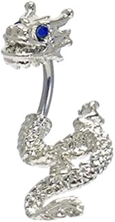 Unique Detailed Dragon 2 Piece Split Belly Button Navel Ring 14g