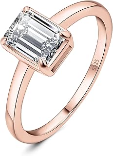 JewelryPalace Bague de Fiançailles Solitaire en Diamant Simulé, Taille 49 en Argent 925 avec Éclat Rhodium, Pierre Émeraude pour Femmes Élégantes ou Mariées
