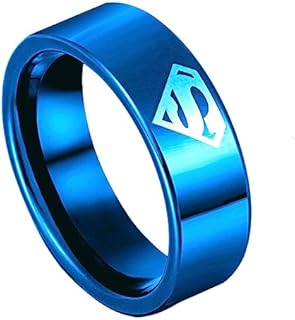 Mens Rings Wedding Band 8mm Tungsten & Titanium in Comfort Fit Rings for Mens