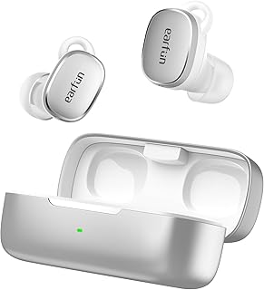 EarFun Free Pro 3 In Ear Bluetooth Kopfhörer mit aptX Adaptive, Hi-Res Audio sowie Geräuschunterdrückung, kabelloses Laden und 33 Stunden Akku für den täglichen und sportlichen Einsatz