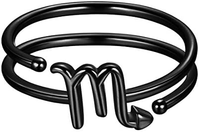 beautlace Horoscope Zodiac Adjustable Ring 12 Constellation Astrology 925 sterling silver Opening Statement Ring for Women Men Teen Girls Jewelry Gift KR0019