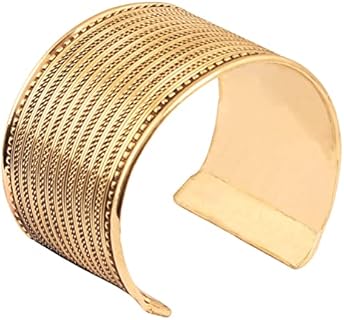 Touchstone NEW Indian Bollywood Desire Brass Base Beautiful Braid Art Thick Wrist Enhancer Designer Jewelry Cuff Bracelet In Gold Tone For Women.