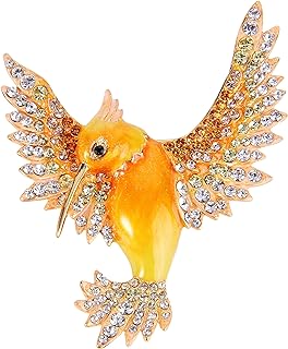 EVER FAITH Women's Austrian Crystal Enamel Lovely Bird Animal Brooch Gold-Tone