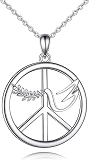 Sterling Silver Dove Pendant Necklace with Cable Chain - Sophisticated Jewelry Gift for Women, Girls, and Men by AXELUNA