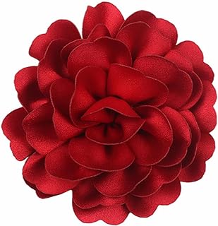 Dainty Satin Fabric Rose Flower Large Brooch Pin Handmade Big Camellia Brooch Lapel Pins Wedding Party Dance Banquet Dress Suit Ceremony Clothes Accessories Jewelry Gifts for Women