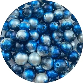 Honkoolly's 100 Count Round Deep Blue Black Pearl Beads 12mm for DIY Jewelry & Crafts