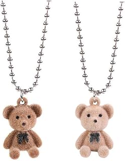 Stainless Steel Y2K Plush Teddy Bear Pendant Necklace with Cable Chain - Perfect Gift for BFFs, Couples - Adjustable and Hypoallergenic