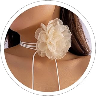 Flower Choker Necklaces for Women Rose Choker Black Velvet Choker Necklace Rosette Camellia Daisy Floral Choker Necklace Black White Flower Choker Necklaces for Girls Spring Summer Necklace Flower Jewelry