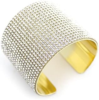 Fuqimanman2020 Multi Rows Rhinestone Bracelet Crystal Wide Arm Cuff Bangle for Women Girls Bridal Statement Party Wedding Prom Jewelry