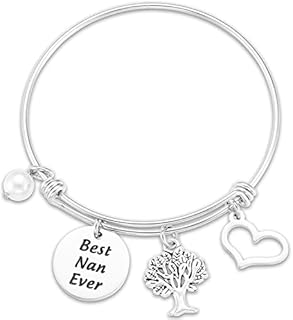 Lobster Claw Clasp Baby ID Bracelet with Box Chain - Stainless Steel Keepsake Gift for Nan - Engraved 'Best Nan Ever' Design