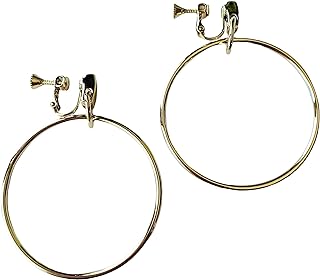 Vince Camuto Gold-Tone Brass Clip-On Dangle Hoop Earrings for Women - Elegant, Stylish and Versatile Accessory