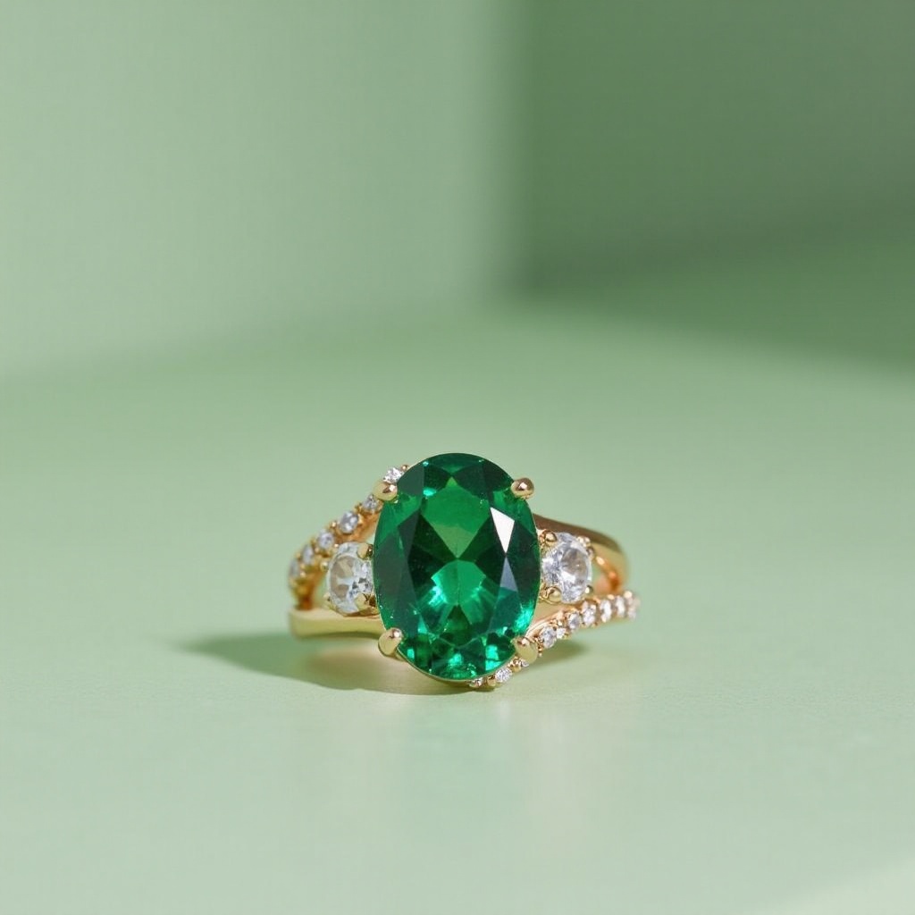 ring mit grünem turmalin