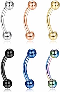 Drperfect G23 Titanium Belly Button Rings 14G 6MM 8MM Short Bar Belly Rings Navel Rings for Women Men Cute Petite Belly Button Piercing Jewelry with 3MM Small End Balls