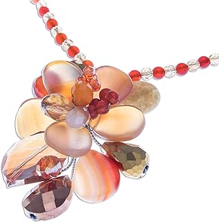 NOVICA Handmade Multi-gemstone Beaded Pendant Necklace Cluster from Thailand Glass Quartz Carnelian Birthstone 'Fascinating Cluster'