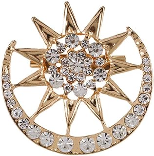 Sparking Sunshine Sun Cresent Moon Brooch Pin Crystal Sun with Moon Lapel Pin Charm Clothes Accessories Fashion Bag Hat Jacket Badges