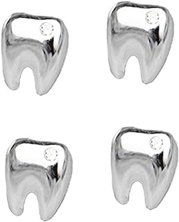 2 Pairs Cute Tooth Stud Earrings for Women Men Fashion Funny Tiny Crystal Tooth Earrings Set Jewelry for Gift Dental Student Dentist Dental Assistant Gift