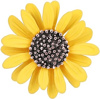 Versatile Alloy Daisy Sunflower Brooches with Pin Clasp - Colorful Floral Lapel Pins for Men and Women's Fashion Outfits