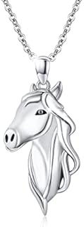 925 Sterling Silver Horse Locket Necklace for Women and Girls - Delicate Horse Head Design Pendant - Perfect Jewelry Gift for Horse Lovers and Equestrians - No Gemstone