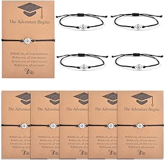 Lobster Claw Clasp Apple Charm Bracelet with Rope and Cord Chain, Bead Embellishments for University Graduates – Links Charm Design