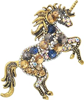 Vintage Animal Horse Brooch Full Austrian Crystal Horse Brooch Pin For Men Gift Corsage Stunning Fashion Brooch Pin for Women Girl Birthday Party Christmas Gift