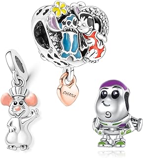 925 Sterling Silver Charms mouse robot love key Beads Fit for Original European Us Bracelets Charms DIY Jewelry 3 Piece/set