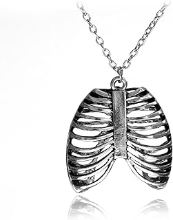 Meiligo® Heart and Lung Anatomy Cable Necklace with Lobster Clasp - Ideal Doctor/Nurse Gift