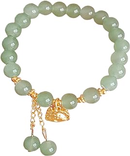 2023 New Year of Rabbit Handmade Crystal Rabbit Pendant Necklace Chinese Zodiac Jade Rabbit Charm Beaded Stretch Bracelets Feng Shui Lucky Amulet Jewelry New Year Gifts for Women Girls