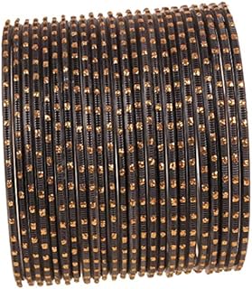 Touchstone Indian Bollywood Pretty Fashion Golden Dots Gorgeous Vintage Textured Color Attractive Designer Jewelry Bangle Bracelets For Women.