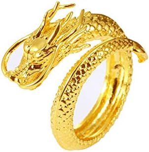 Chinese Dragon Ring, Gothic Style Gold Alloy with a Personality, Ideal for Bold Individuals - An Intricately Designed Statement Accessory
