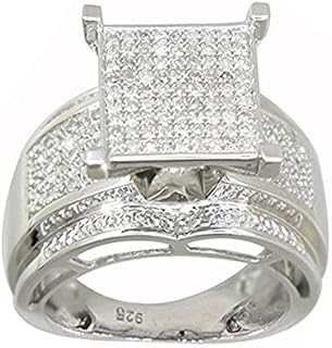 White Diamond Sterling Silver Ring, 0.33 Ct Round Cut Diamond Wedding Ring, Multi Band Diamond Ring gift for Women