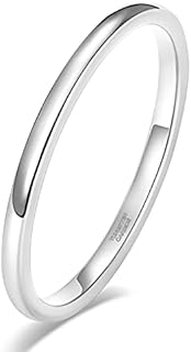 Elysium Wedding Ring - SHINYSO Tungsten Carbide Dome Polished Band in Silver/Rose Gold-Plated Base - Available in Sizes 4-13, Suitable for Men and Women