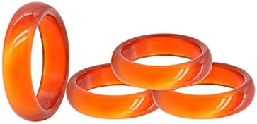 FUTIMELY Women's 4Pcs Adjustable Red Carnelian Gemstone Ring Set - 0.04" Wide Stackable Band Design