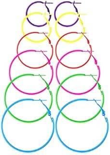 KOFUN Earrings, 6 Pairs/Set Hoop Earrings Women Jewelry Circle Black White Charm Simple Black