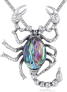 Geostone Scorpion Necklace for Women Scorpion Pendant Moonstone Insect Necklace Jewlry Birthday Gift for Friends Mother Daughter