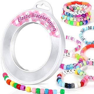 Acejoz Elastic String for Bead Bracelets in Clay with Adjustable Clasp - White, Versatile Design for Jewelry Making