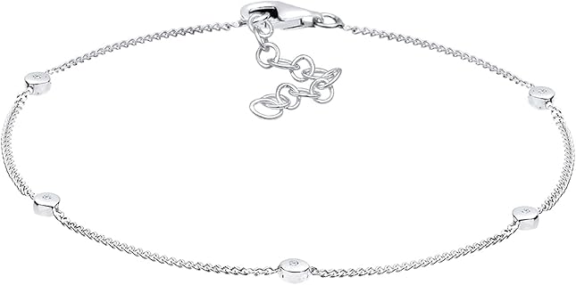 Diamore Damen Armband 18 cm aus 925 Sterling Silber mit Diamanten, Facettenschliff, Karabinerverschluss; anlaufgeschützt, hochglanzpoliert, ideal für Alltag und besondere Anlässe